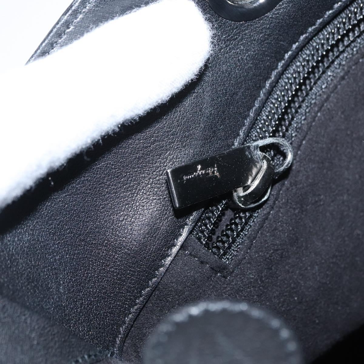 Salvatore Ferragamo Gancini Tote Leather, BLACK, LEATHER, Tote bag