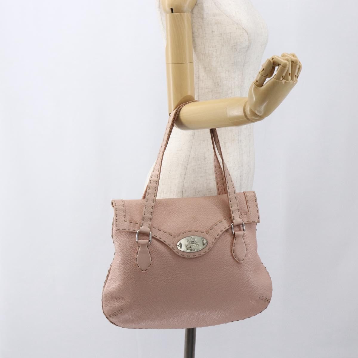 Fendi Selleria Tote Leather, PINK, LEATHER, Tote bag