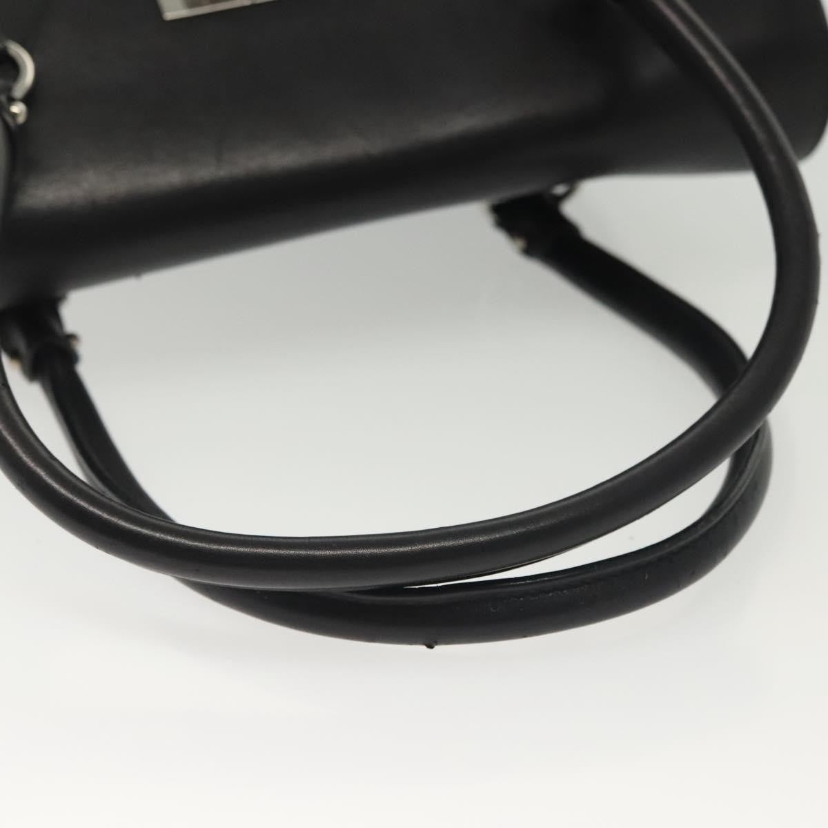 Salvatore Ferragamo Virna Satchel Leather, BLACK, LEATHER, Handbag