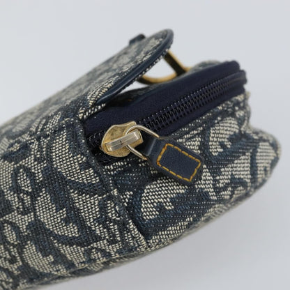 Christian Dior Vintage Saddle Coin Purse Diorissimo Canvas, NAVY, CANVAS, Clutche & pouche