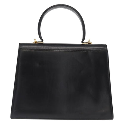Salvatore Ferragamo Convertible Top Handle Bag Leather, BLACK, LEATHER, Handbag