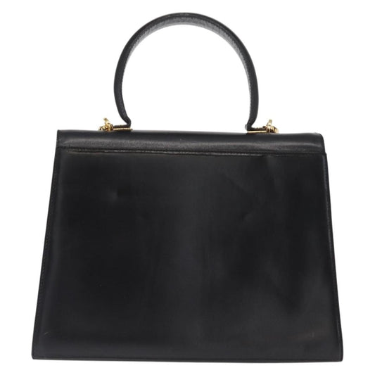 Salvatore Ferragamo Convertible Top Handle Bag Leather, BLACK, LEATHER, Handbag