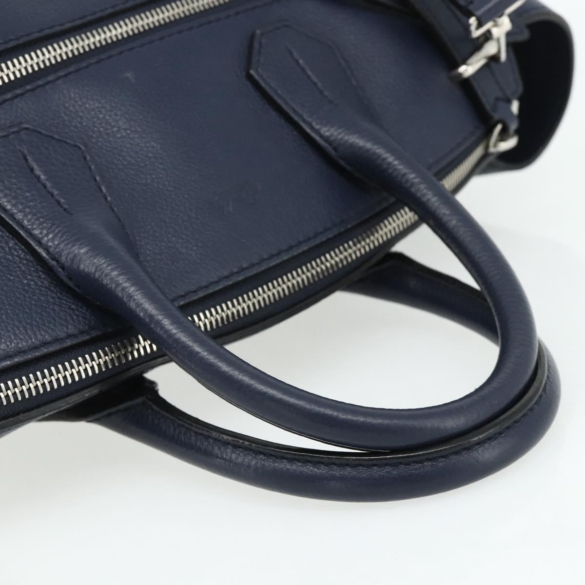 Bally Vintage Handbag Leather, Navy, Leather, Handbag