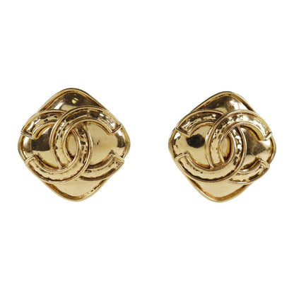 Chanel Vintage CC Clip-On Earrings Metal, GOLD, GOLD_PLATED, Earrings