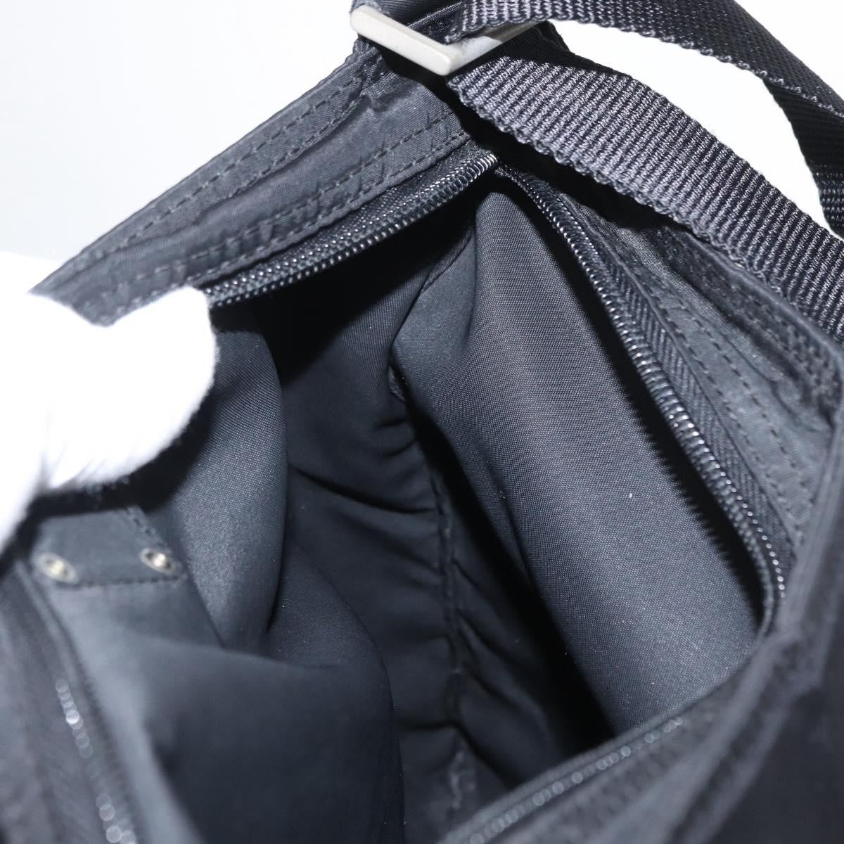 Prada Zip Messenger Bag Tessuto, BLACK, NYLON, Shoulder bag