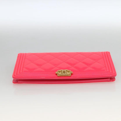 Chanel Boy Yen Wallet Quilted Patent, PINK, PATENT_LEATHER, Wallets