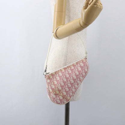 Christian Dior Vintage Saddle Bag Diorissimo Canvas, PINK, CANVAS, Shoulder bag