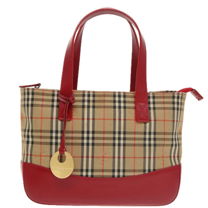 Burberry Nova Handbag Check Pattern, BEIGE, CANVAS, Handbag