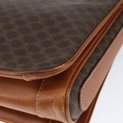 Celine Macadam Shoulder Bag PVC Leather, BROWN, CANVAS, Shoulder bag