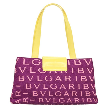 Bvlgari B.Zero1 Logomania Bag Canvas with Leather, PURPLE, NYLON, Shoulder bag