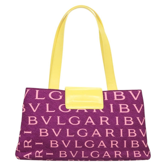 Bvlgari B.Zero1 Logomania Bag Canvas with Leather, PURPLE, NYLON, Shoulder bag