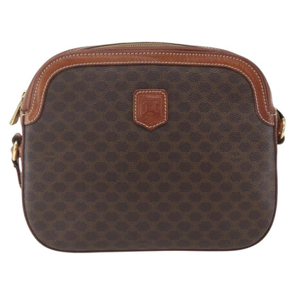 Celine Vintage Macadam Shoulder Bag Canvas and Leather, BROWN, CANVAS, Shoulder bag