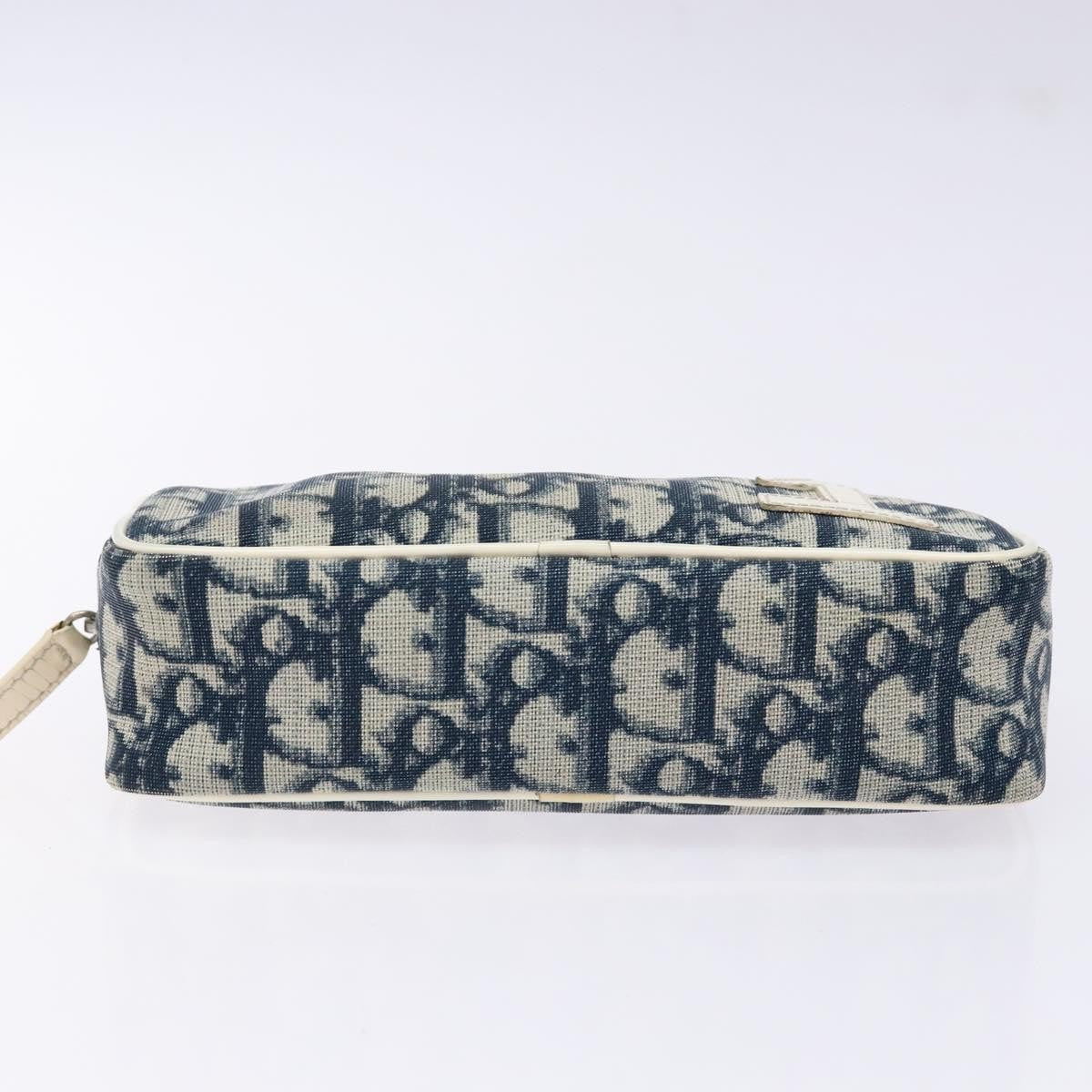 Christian Dior Vintage Trotter Pouch Diorissimo Canvas, NAVY, CANVAS, Clutche & pouche