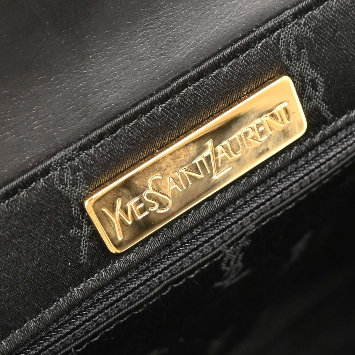 Saint Laurent Vintage Handbag Leather, BLACK, LEATHER, Handbag