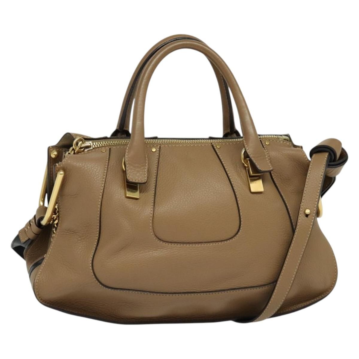 Chloe Hailey Bag Leather, BEIGE, LEATHER, Handbag