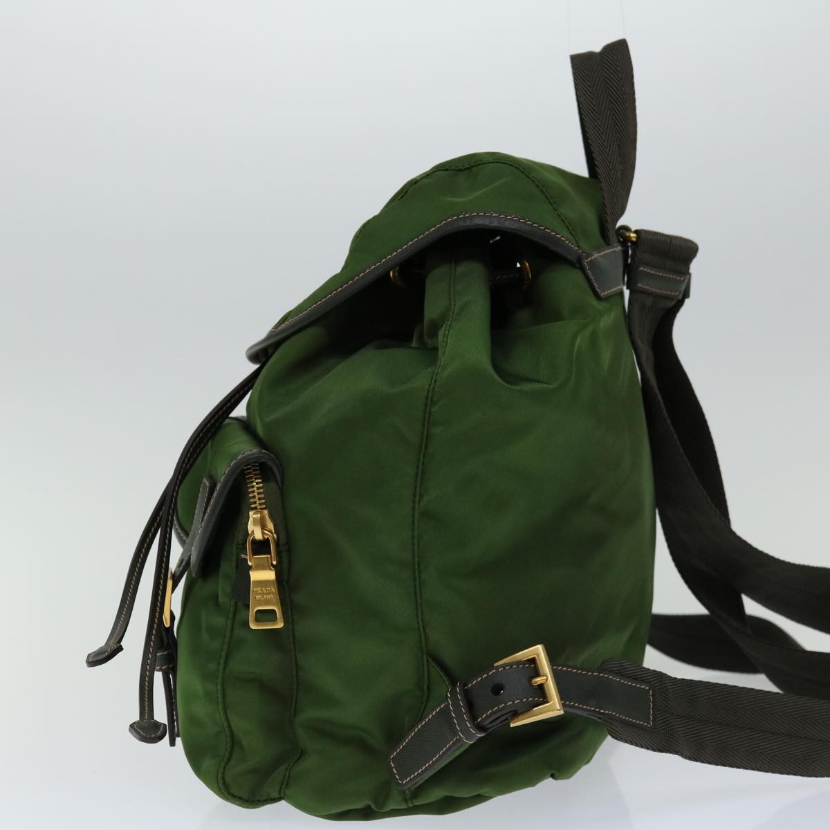 Prada Double Front Pocket Backpack Tessuto, KHAKI, NYLON, Backpack