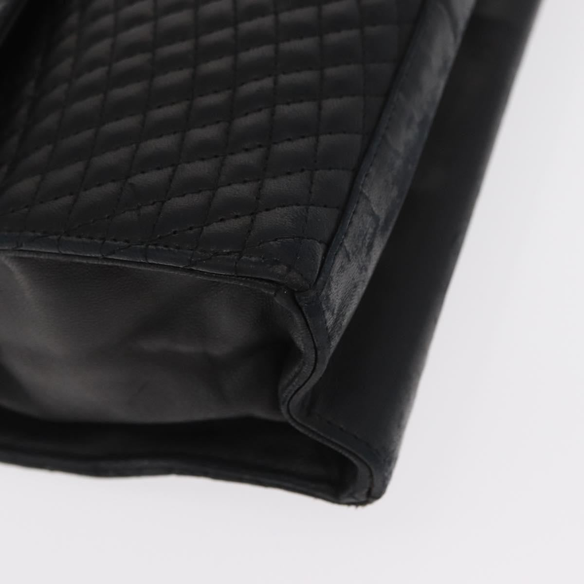 Bally Vintage Handbag Quilted Leather, BLACK, LEATHER, Handbag