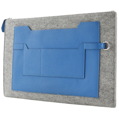 Hermes Toodoo Pouch Epsom and Wool, BLUE, WOOL, Clutche & pouche