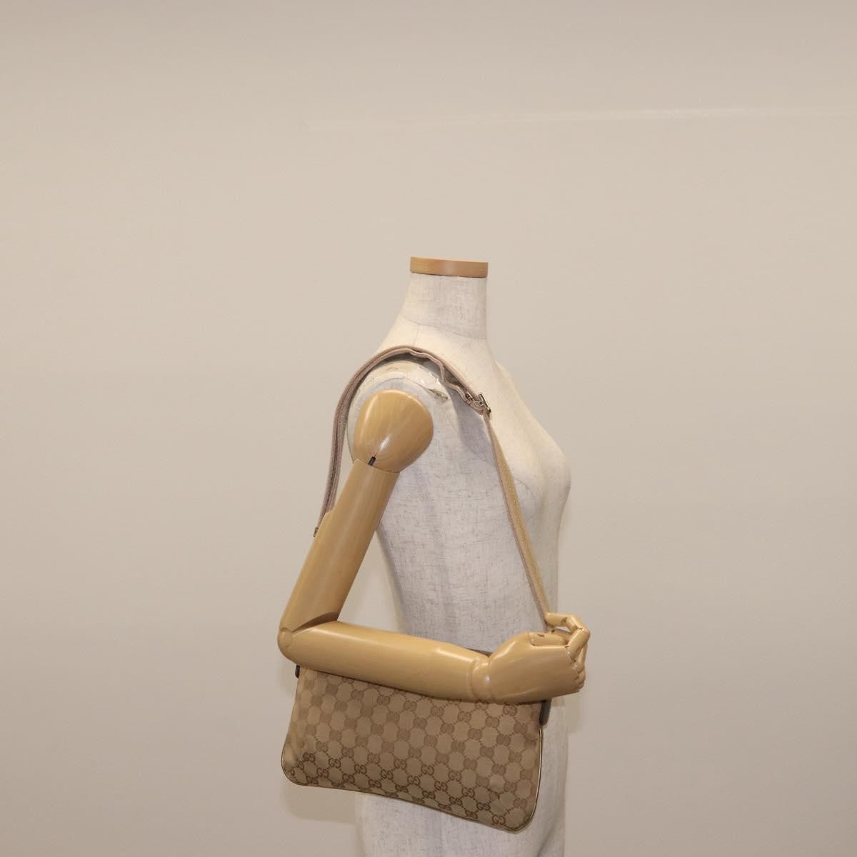 Gucci Web Strap Messenger Bag GG Canvas, BEIGE, CANVAS, Shoulder bag