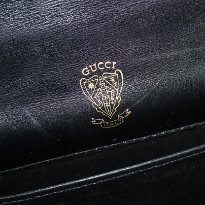 Gucci Vintage Shoulder Bag Leather, BLACK, LEATHER, Shoulder bag