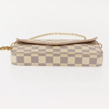 Louis Vuitton Felicie Pochette Damier, WHITE, CANVAS, Clutche & pouche