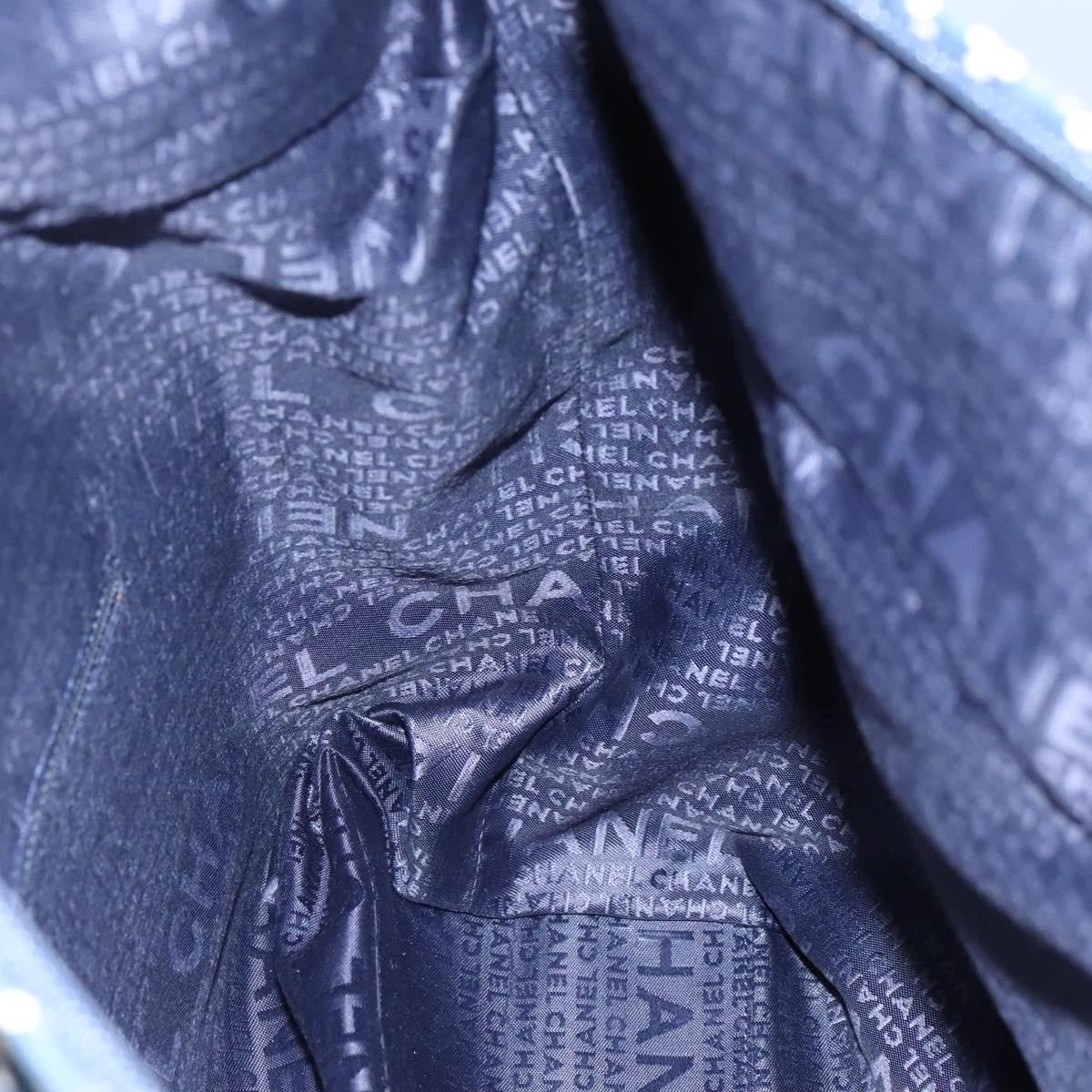 Chanel Vintage Bowler Bag Printed Canvas, NAVY, CANVAS, Handbag