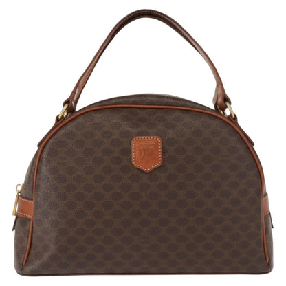 Celine Vintage Macadam Handbag Canvas and Leather, BROWN, CANVAS, Handbag