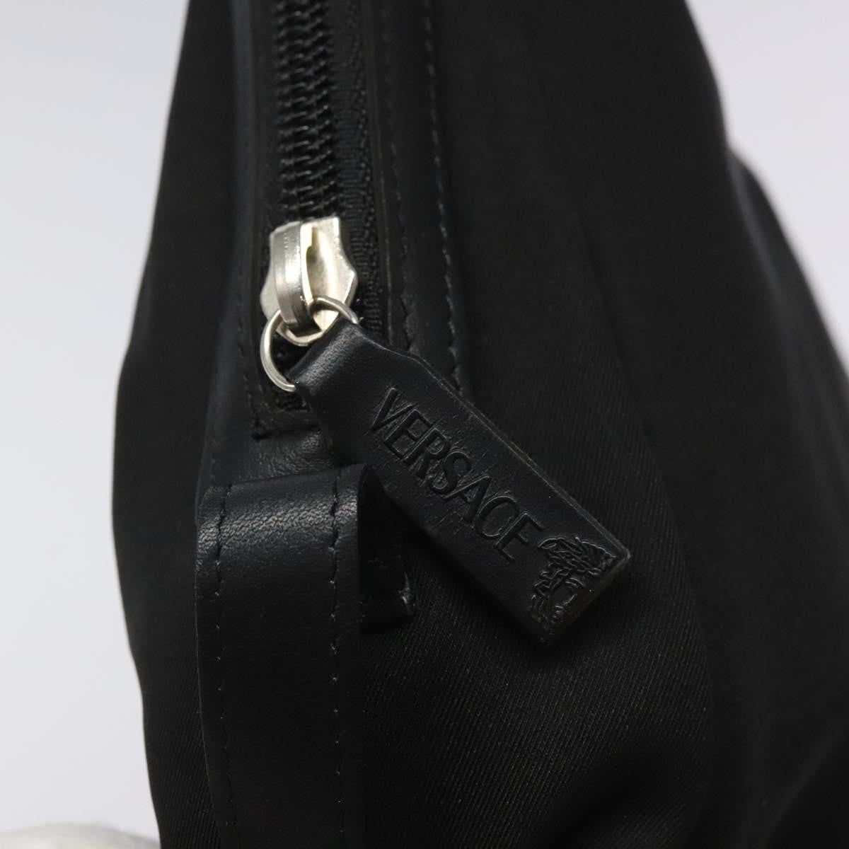 Versace Vintage Zip Pouch Canvas, BLACK, CANVAS, Clutche & pouche