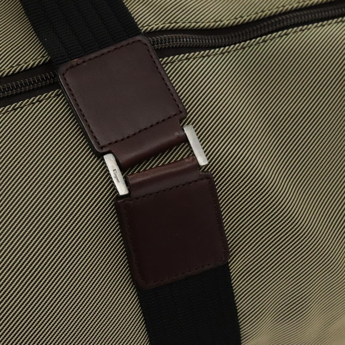 Salvatore Ferragamo Boston Bag Leather, BEIGE, CANVAS, Travel bag