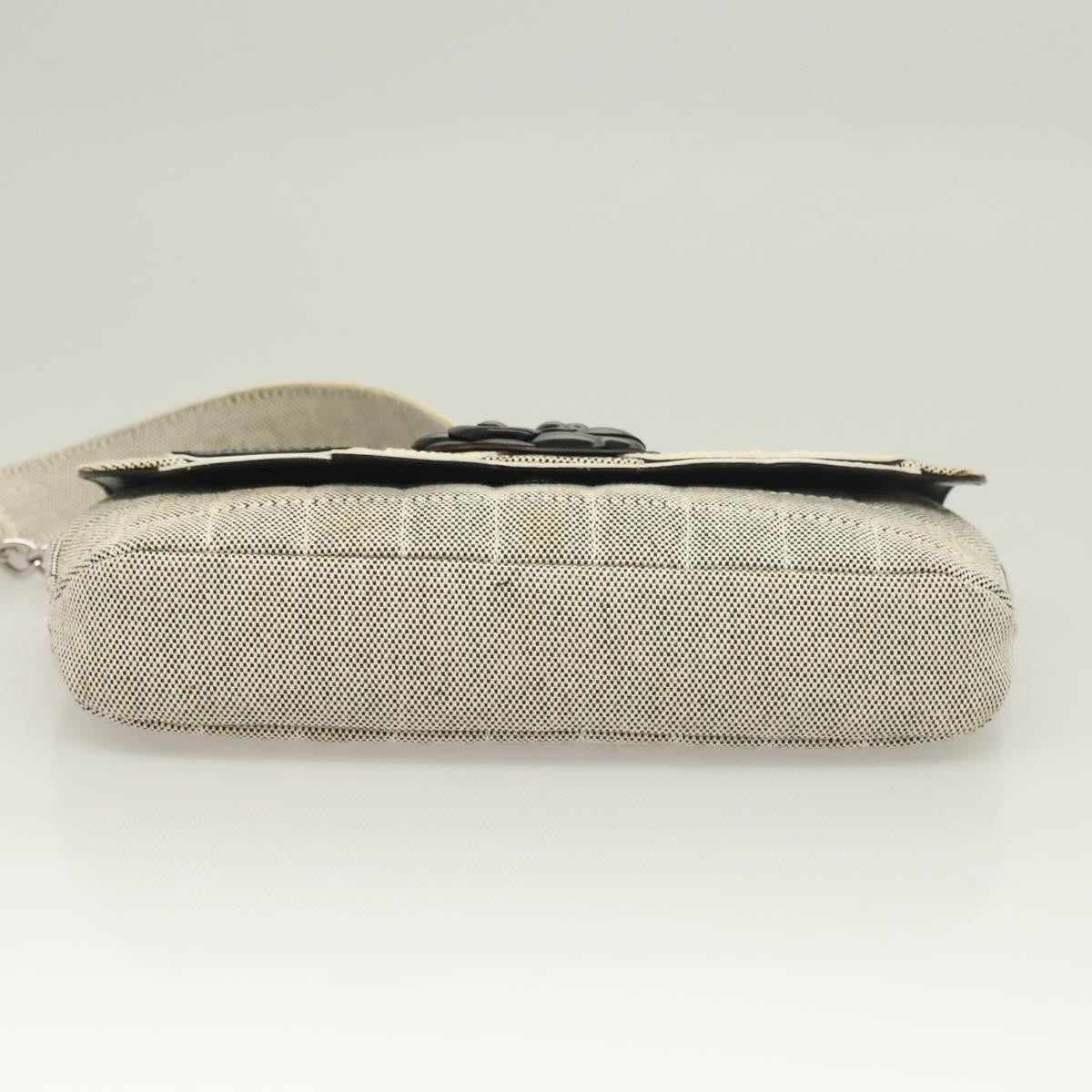 Chanel Camellia No.5 Flap Bag Canvas, GRAY, CANVAS, Handbag