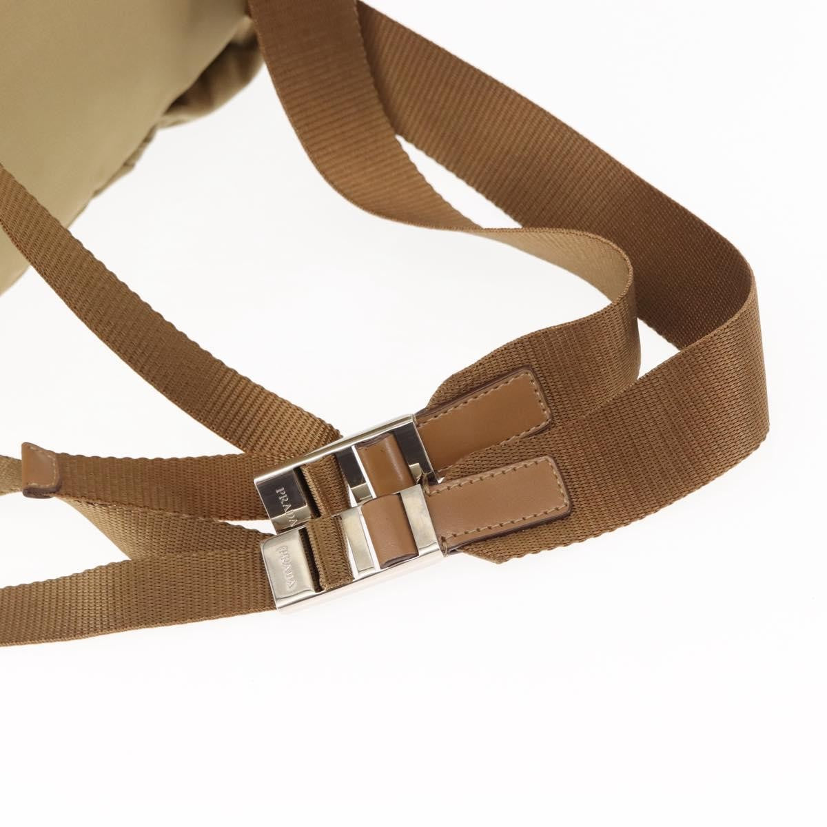 Prada Double Pocket Buckle Backpack Tessuto, BEIGE, NYLON, Backpack