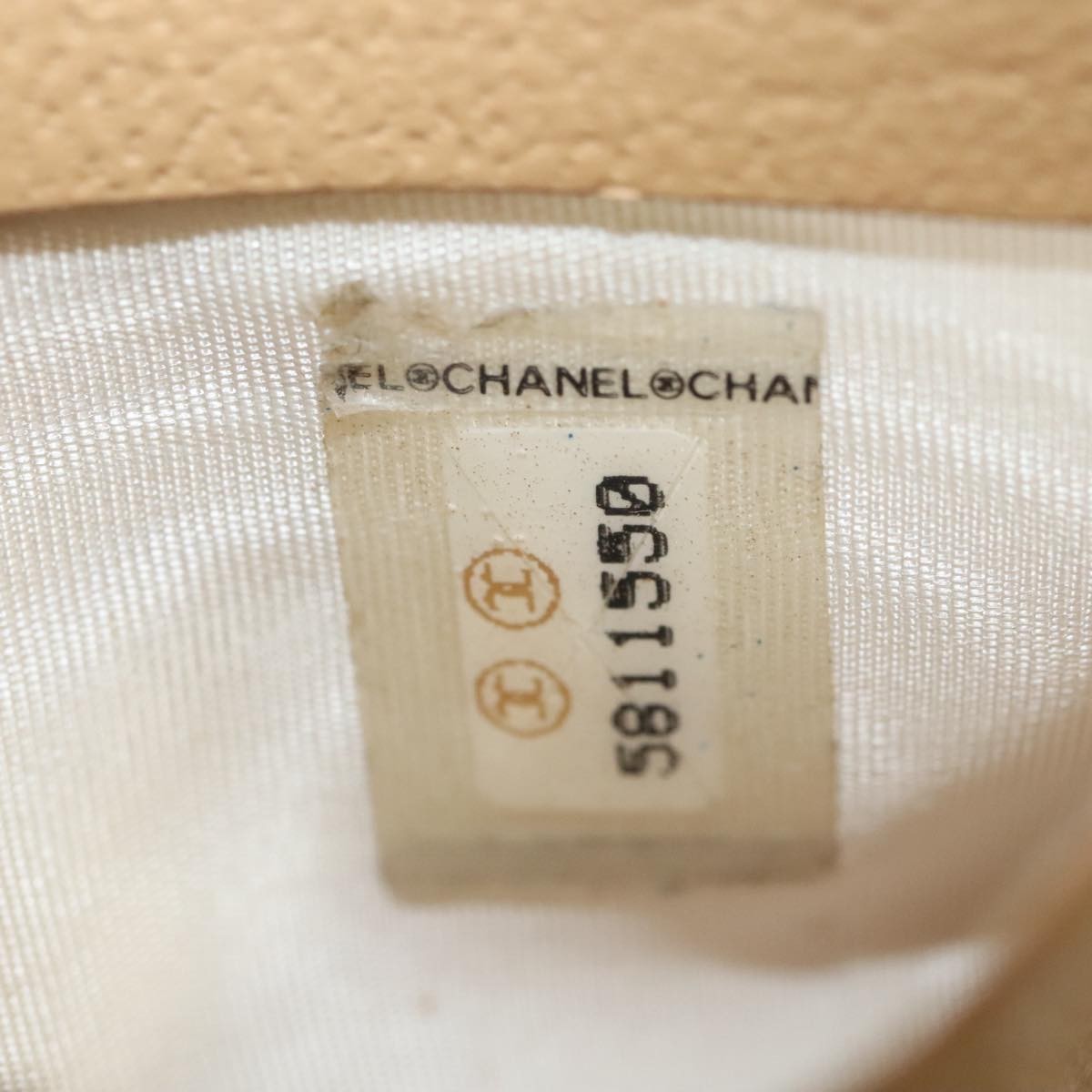 Chanel CC Card Case Leather, BEIGE, LEATHER, Card Holders