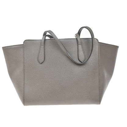 Gucci Swing Tote Leather, GRAY, LEATHER, Tote bag