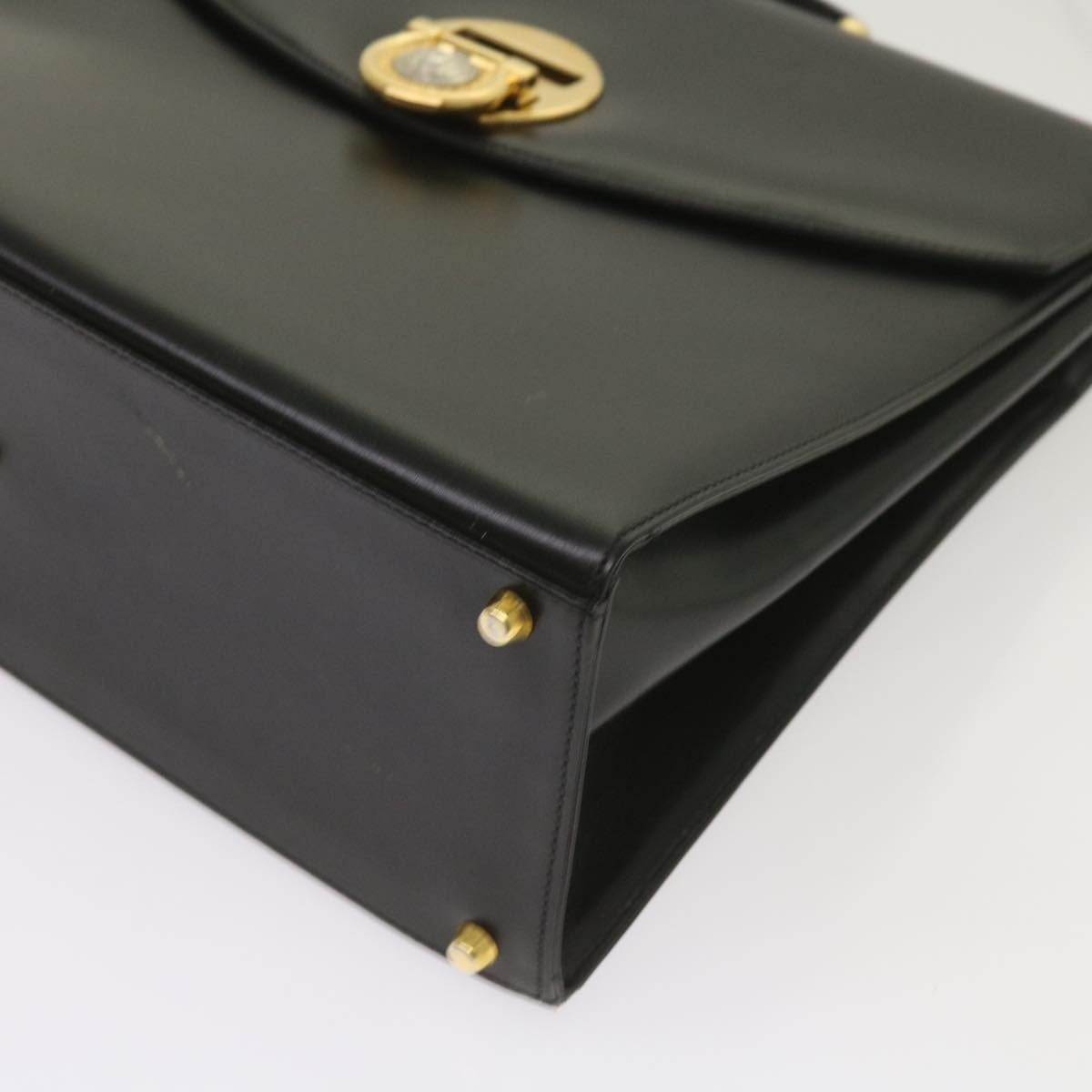 Versace Vintage Convertible Medusa Top Handle Bag Leather, BLACK, LEATHER, Handbag