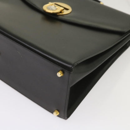 Versace Vintage Convertible Medusa Top Handle Bag Leather, BLACK, LEATHER, Handbag