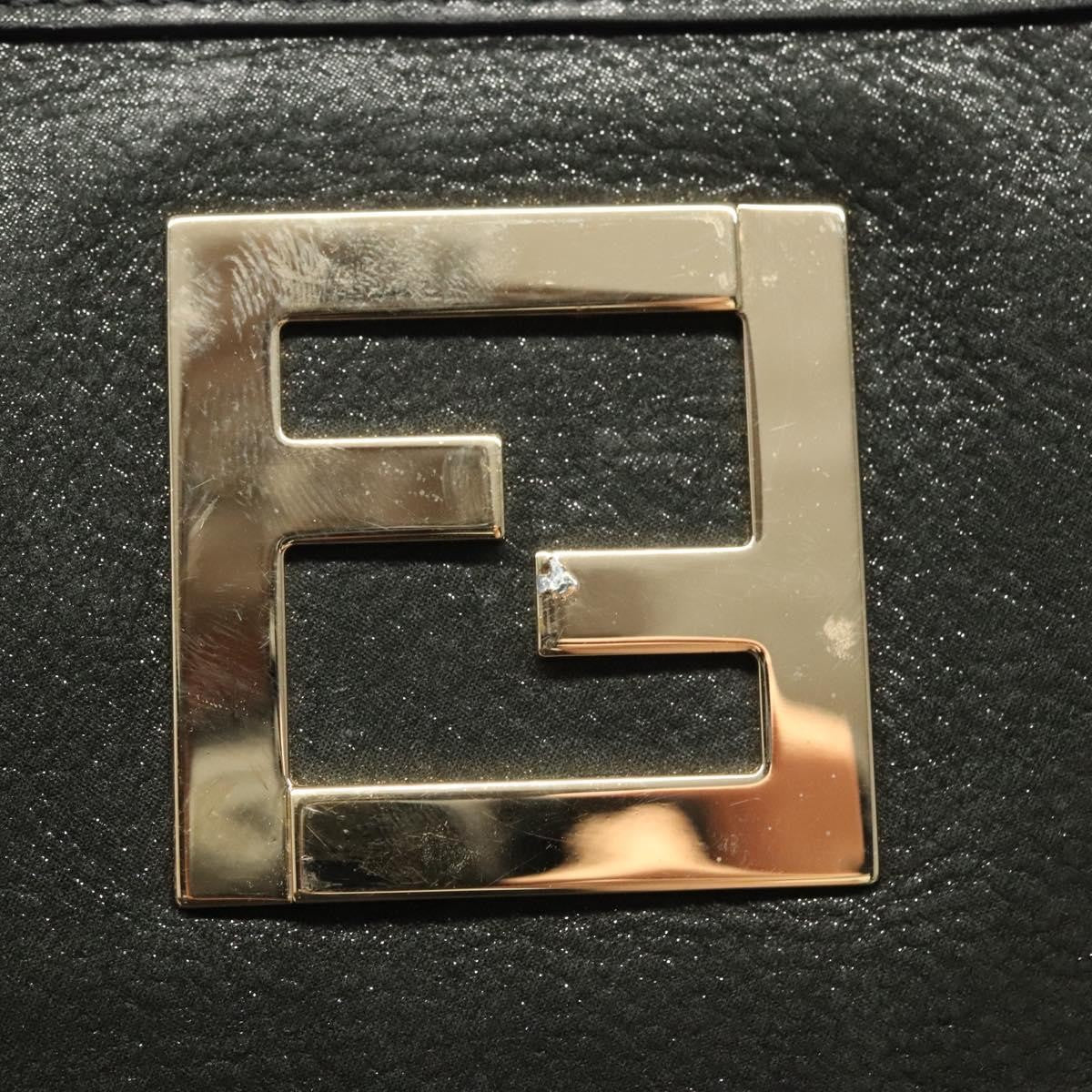 Fendi Vintage Convertible Tote Leather, BLACK, LEATHER, Tote bag