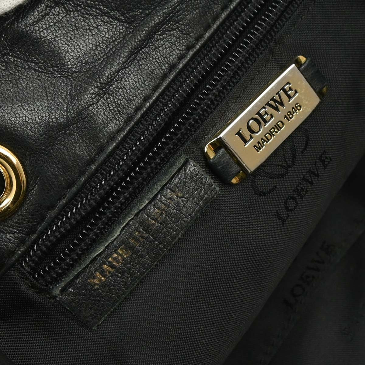 Loewe Anagram Backpack Leather, BLACK, LEATHER, Backpack