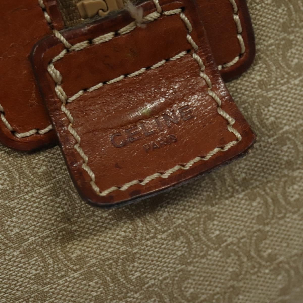 Celine Vintage Duffle Bag Macadam Coated Canvas, BEIGE, CANVAS, Travel bag