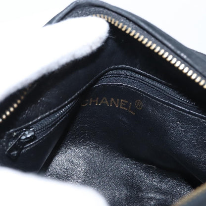 Chanel Vintage Front Pocket Camera Bag Quilted Suede, BLACK, SUEDE, Shoulder bag
