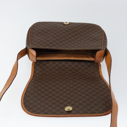 Celine Macadam Shoulder Bag PVC Leather, BROWN, CANVAS, Shoulder bag