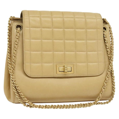 Chanel Chocolate Bar Accordion Reissue Flap Bag Quilted Lambskin, BEIGE, LEATHER, Shoulder bag