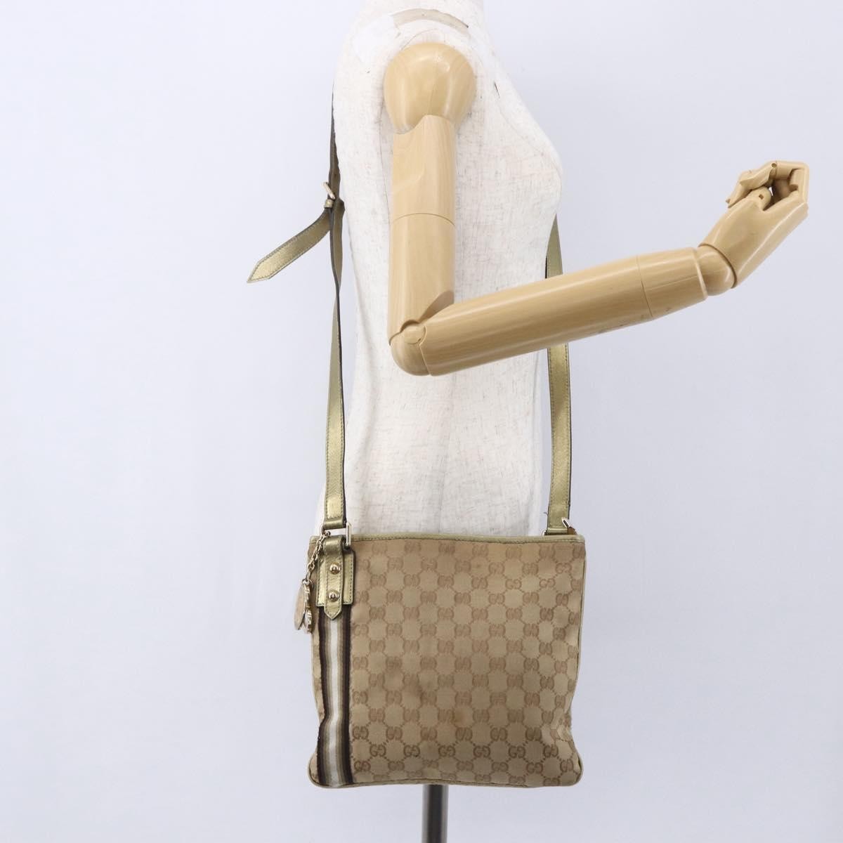 Gucci Jolicoeur Messenger Bag GG Canvas, BEIGE, CANVAS, Shoulder bag