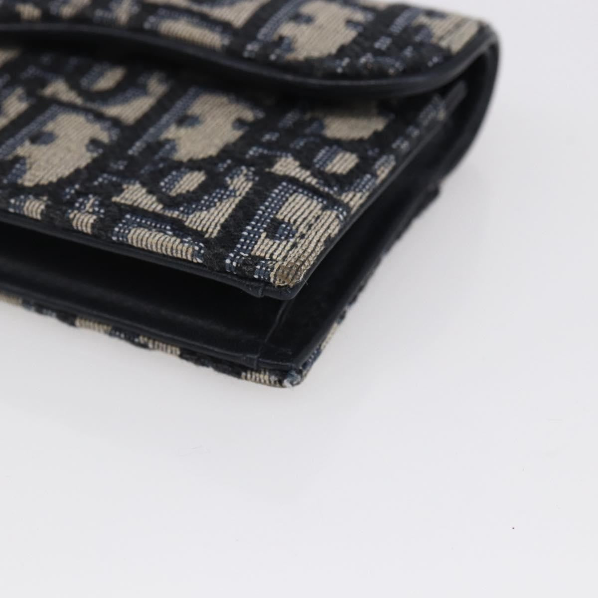 Christian Dior Saddle Card Case Oblique Canvas, NAVY, CANVAS, Card Holders