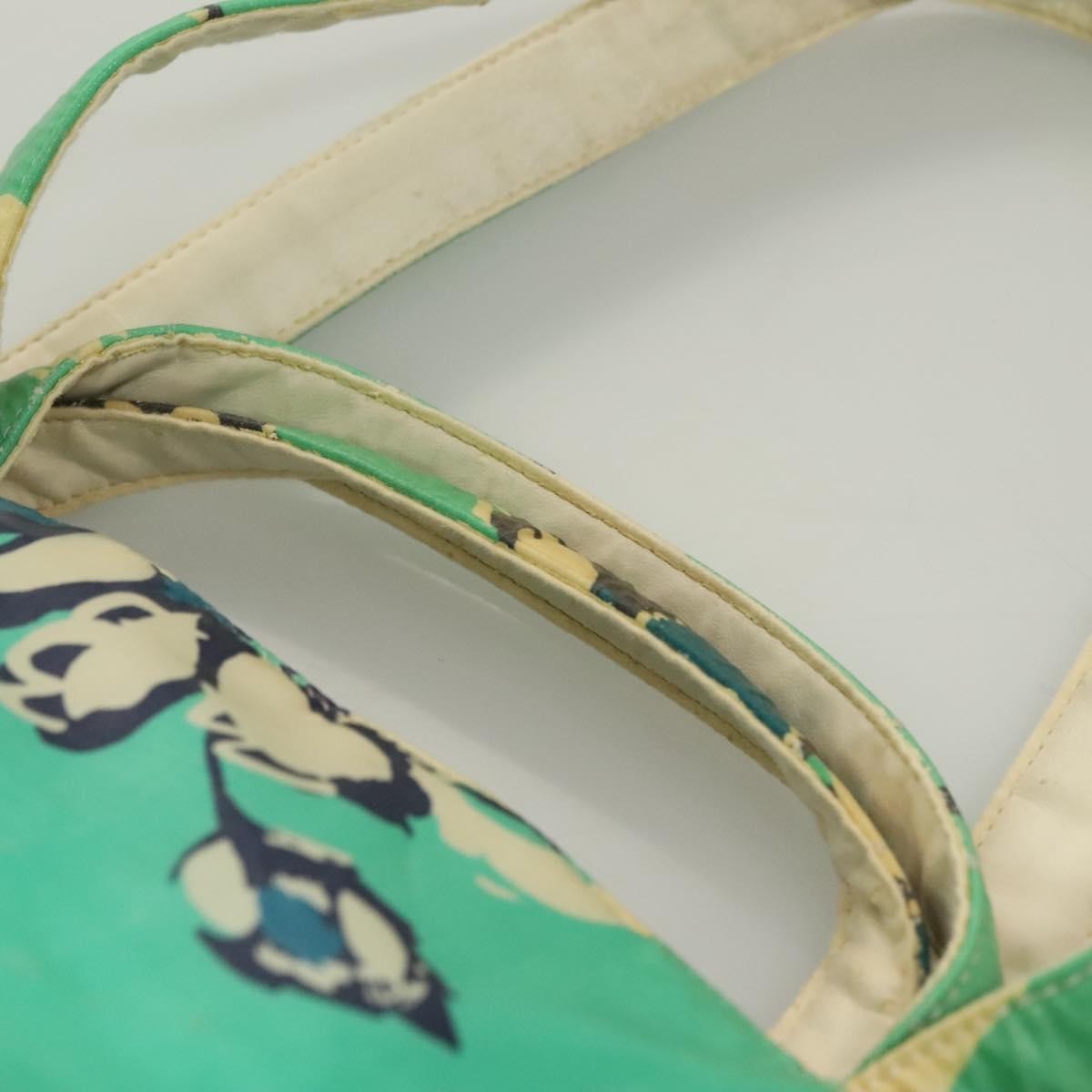 Chanel Vintage Floral Tote Nylon, GREEN, NYLON, Tote bag