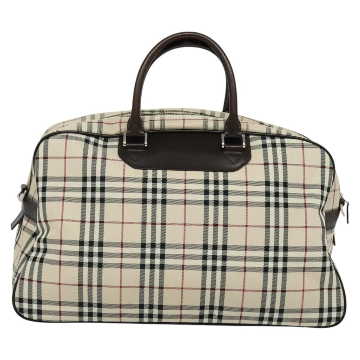 Burberry Nova Check Bowling Bag Canvas, BEIGE, NYLON, Travel bag