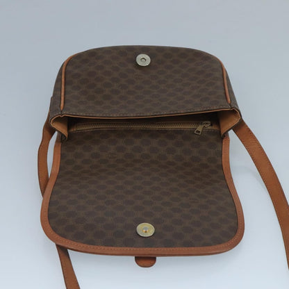 Celine Macadam Shoulder Bag PVC Leather, BROWN, CANVAS, Shoulder bag