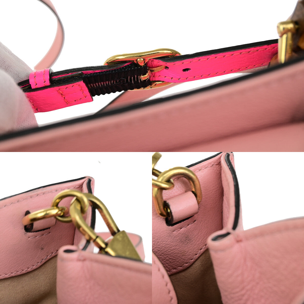 Gucci Diana NM Bamboo Handle Tote Leather, PINK, LEATHER, Tote bag