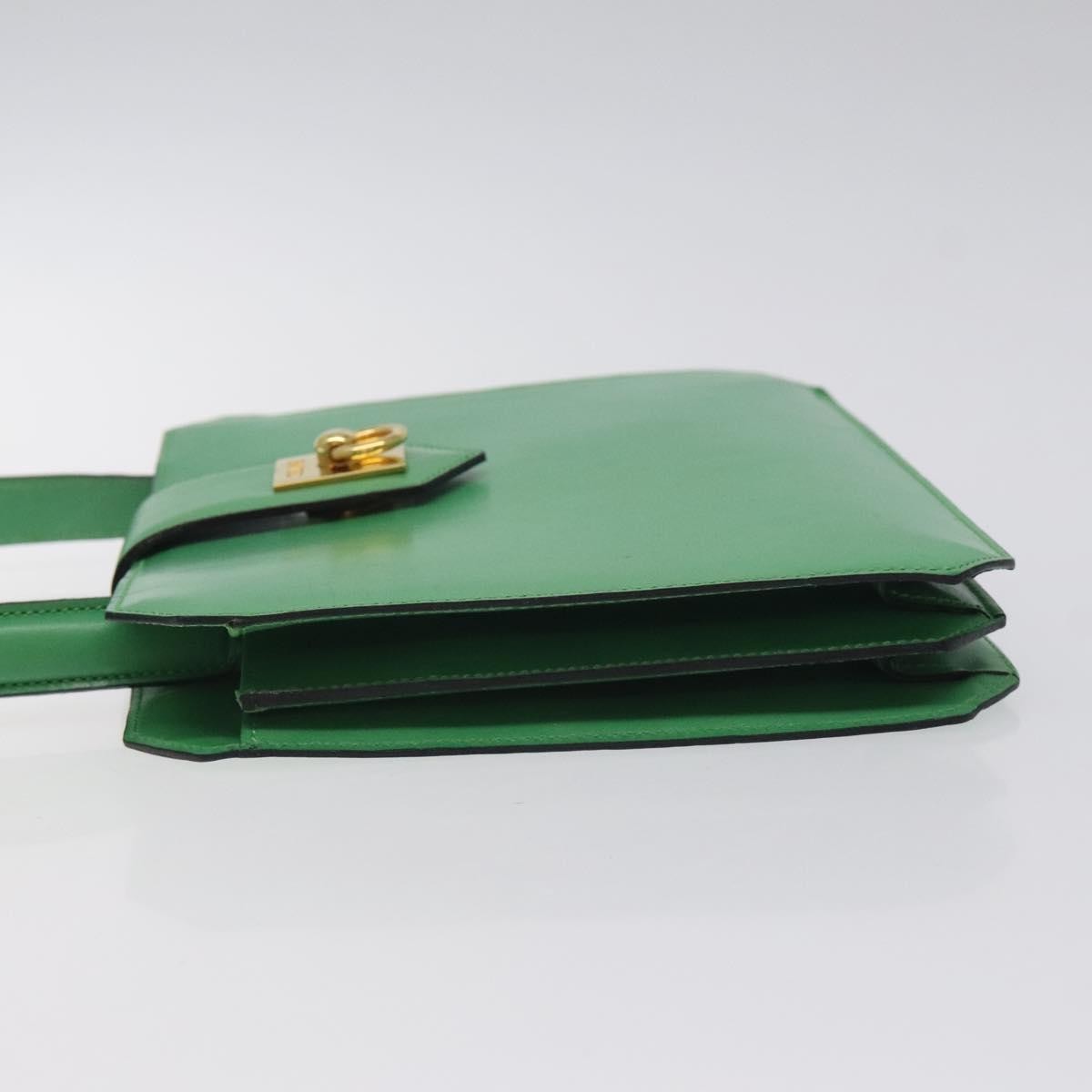 Celine Handbag Leather, GREEN, LEATHER, Handbag
