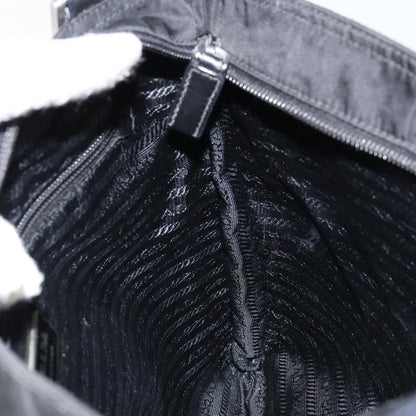 Prada Flat Messenger Bag Tessuto, BLACK, NYLON, Shoulder bag