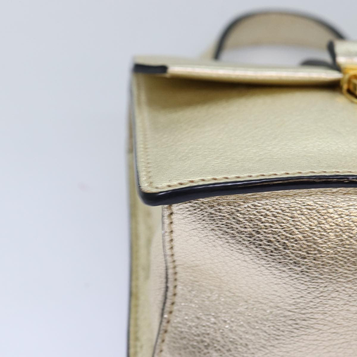 Miu Miu Madras Convertible Compartment Top Handle Bag Leather, GOLD, LEATHER, Handbag